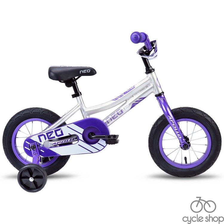 Велосипед 12" Apollo Neo girls фиолетовый / белый 2021
